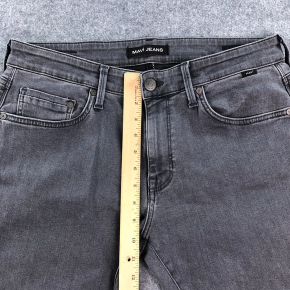 Mavi Jake Slim Leg Mens Jeans 33x30 Dark Grey Denim - Picture 12 of 16